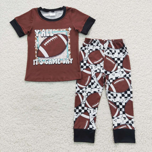 BSPO0059 Baby Boy Short Sleeves Shirt Pants Football Outfit