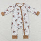 LR0816 Baby Boy Long Sleeves Duck Zipper One Piece Romper