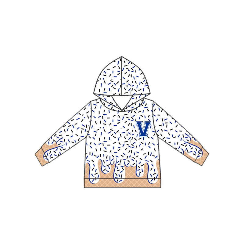 Baby Kids Toddler Long Sleeves V Team Hoodie Shirt ( Moq 5 )