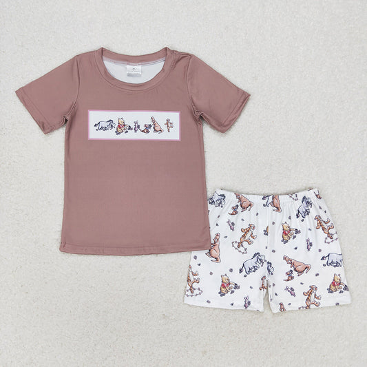 Baby Boy Short Sleeves Bear Tiger Shirt Shorts Set