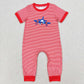 Baby Boy Planes Sibling Brother Red Stripes Romper Clothes Sets