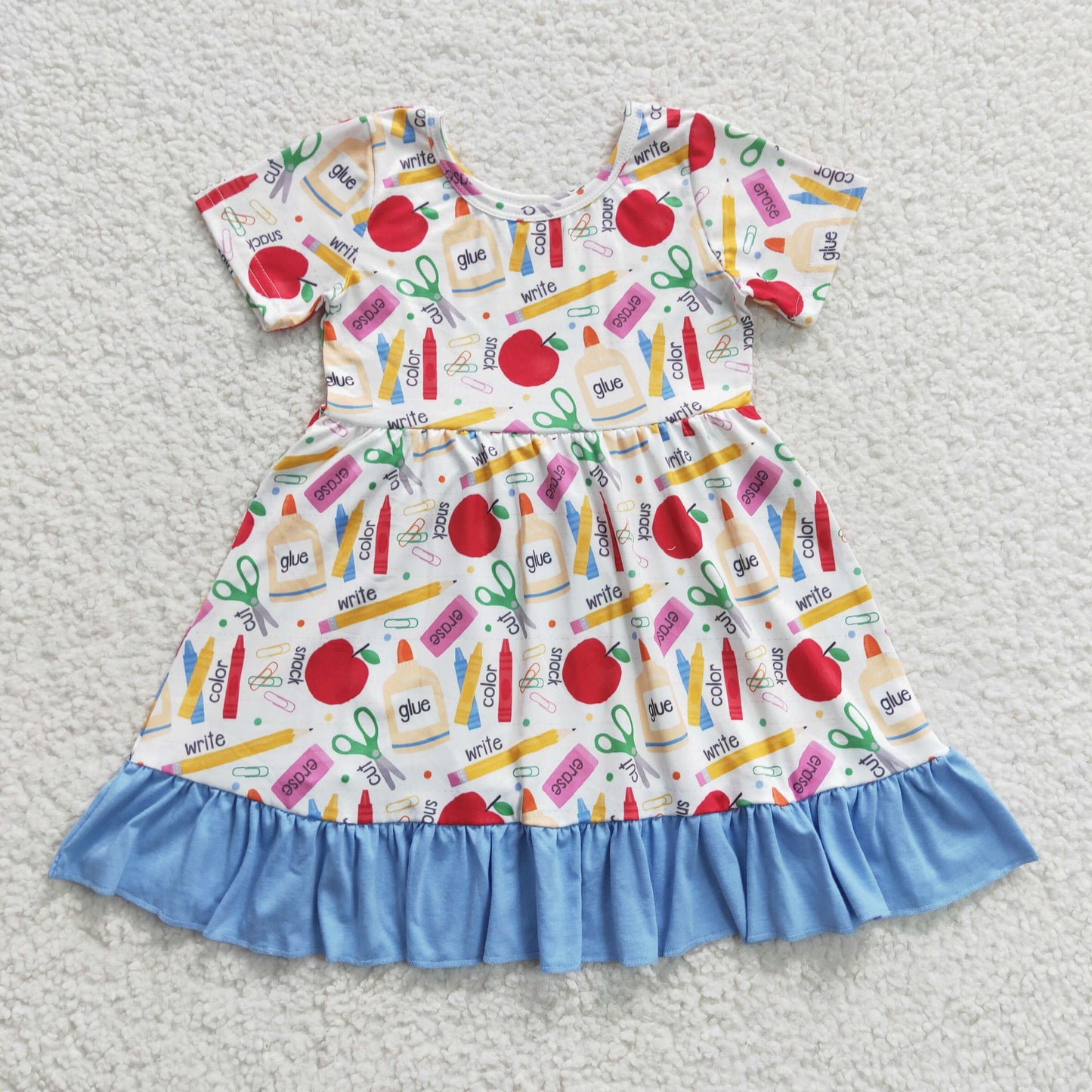 GSD0394 Back To School Baby Girl Short Sleeves Dress