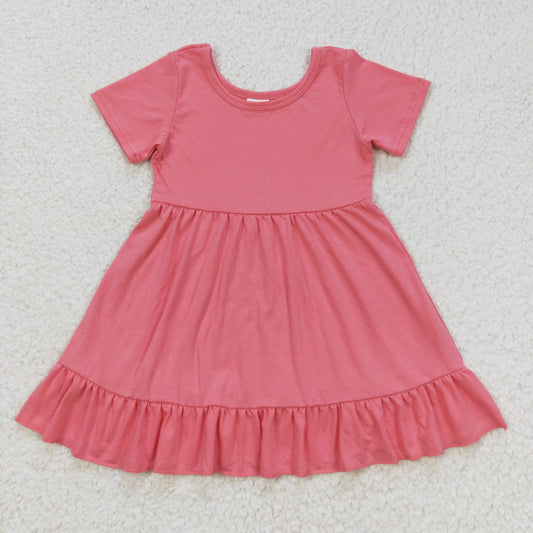 GSD0475 Baby Girl Short Sleeves Red Cotton Dress