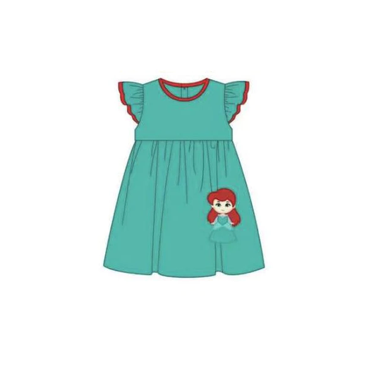 Pre-order Baby Girl Short Sleeves Princess Green Dress