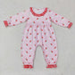 Baby Girl Christmas Pink Santa Long Sleeves Romper