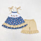 Baby Girl Sleeveless Embroidery Ducks Tunic Cotton Shorts Set