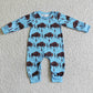 Baby Boy Girl Long Sleeve Western Cow Sibling Romper