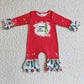 Sibling Kids Girls Long Sleeves Green Face Christmas Romper Dress Outfit Clothes RTS