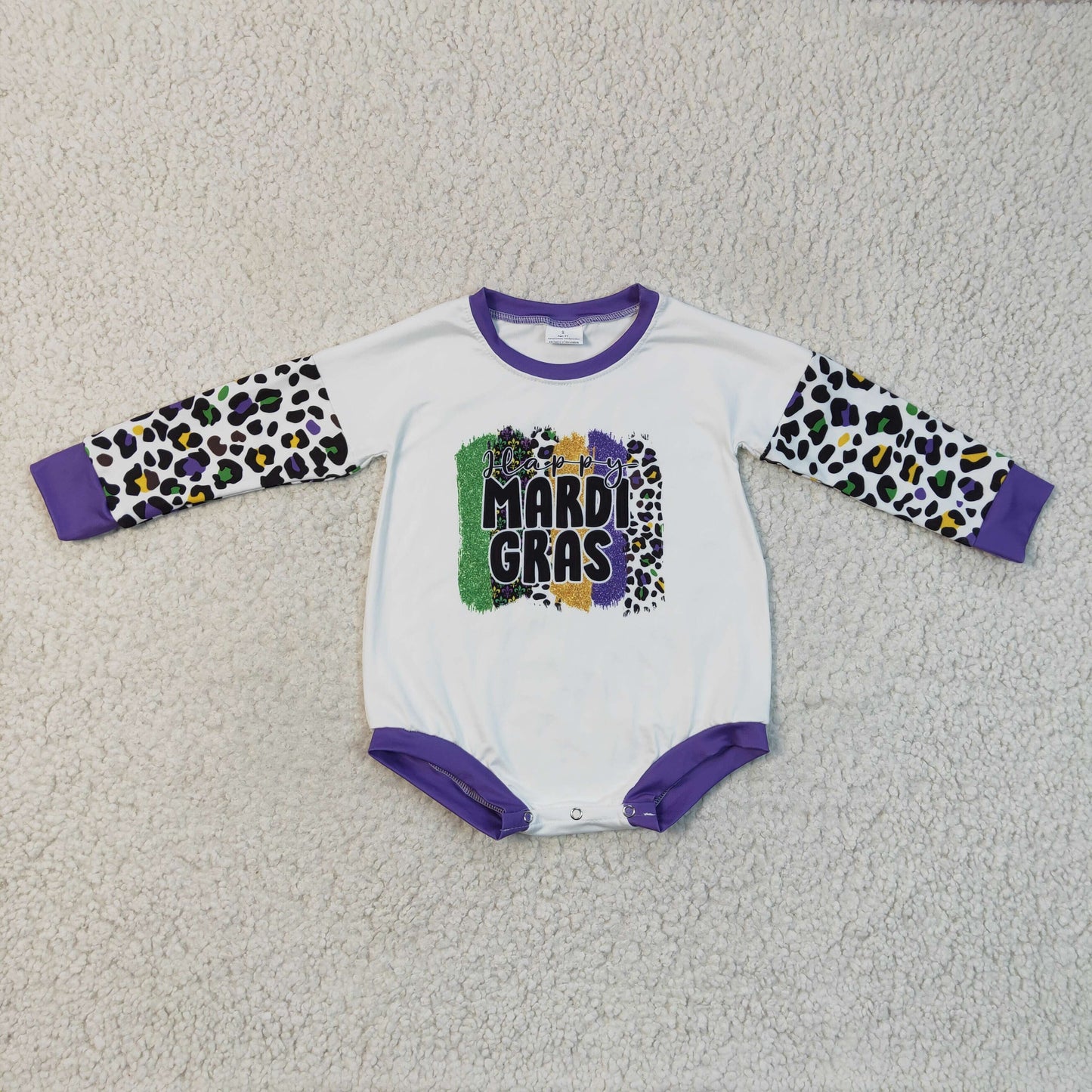 Baby Girl Kids Mardi Gras Sibling Romper Clothes Set