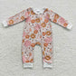 Sibling Baby Girls Kids Long Sleeves Flower Zipper Romper Pajamas Set Clothes RTS