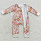 Sibling Baby Girls Kids Long Sleeves Flower Zipper Romper Pajamas Set Clothes RTS