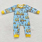 Baby Boy Long Sleeves Construction Sibling Romper Pajamas Clothes Set