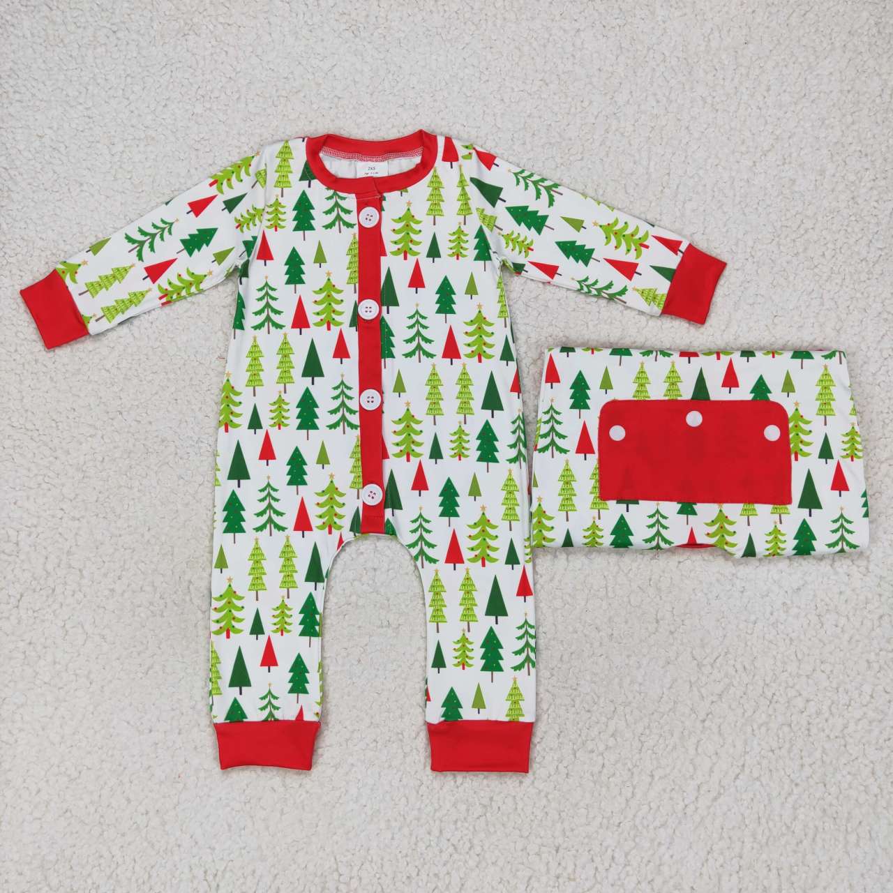 Sibling Boys Girls Adult Kids Christmas Trees Family Zipper Rompers Pajamas Sets RTS