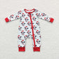 Sibling Baby Boys Long Sleeves Christmas Cow Stripes Zipper Romper Pajamas Outfit RTS