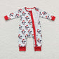 Sibling Baby Boys Long Sleeves Christmas Cow Stripes Zipper Romper Pajamas Outfit RTS