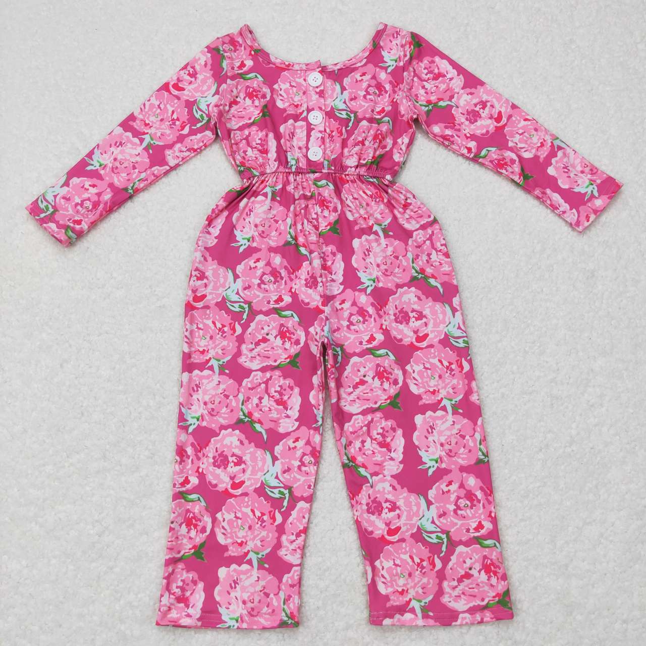 Sibling Baby Girls Kids Long Sleeve Flower Pockets Pants Jumpsuits RTS