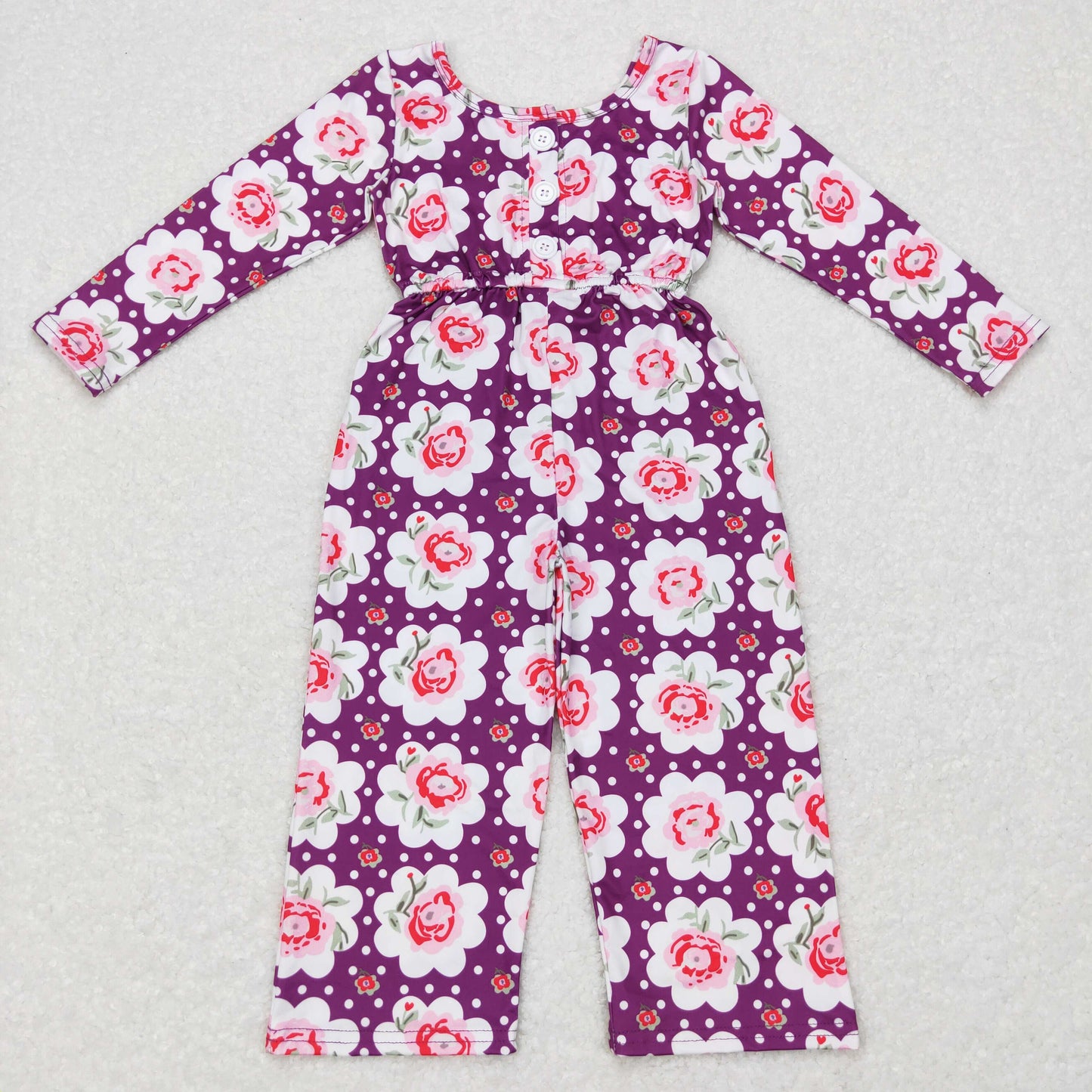 Sibling Baby Girls Kids Long Sleeve Flower Pockets Pants Jumpsuits RTS