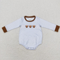 Sibling Baby Boys Kids Long Sleeves Embroidery Cows Stripes Western Romper Set RTS
