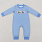 Baby Boy Long Sleeves Embroidery Construction Sibling Romper Clothes Set