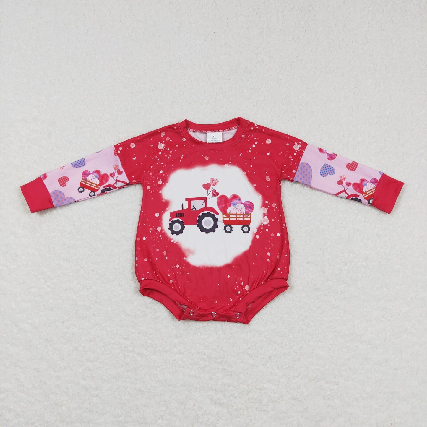 Sibling Girls Kids Valentine's Hearts Trucks Romper Dress Sets Clothes RTS