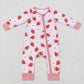 Sibling Baby Girls Long Sleeves Flower Strawberry Zipper Romper Pajamas Set Clothes RTS