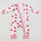 Sibling Baby Girls Long Sleeves Flower Strawberry Zipper Romper Pajamas Set Clothes RTS