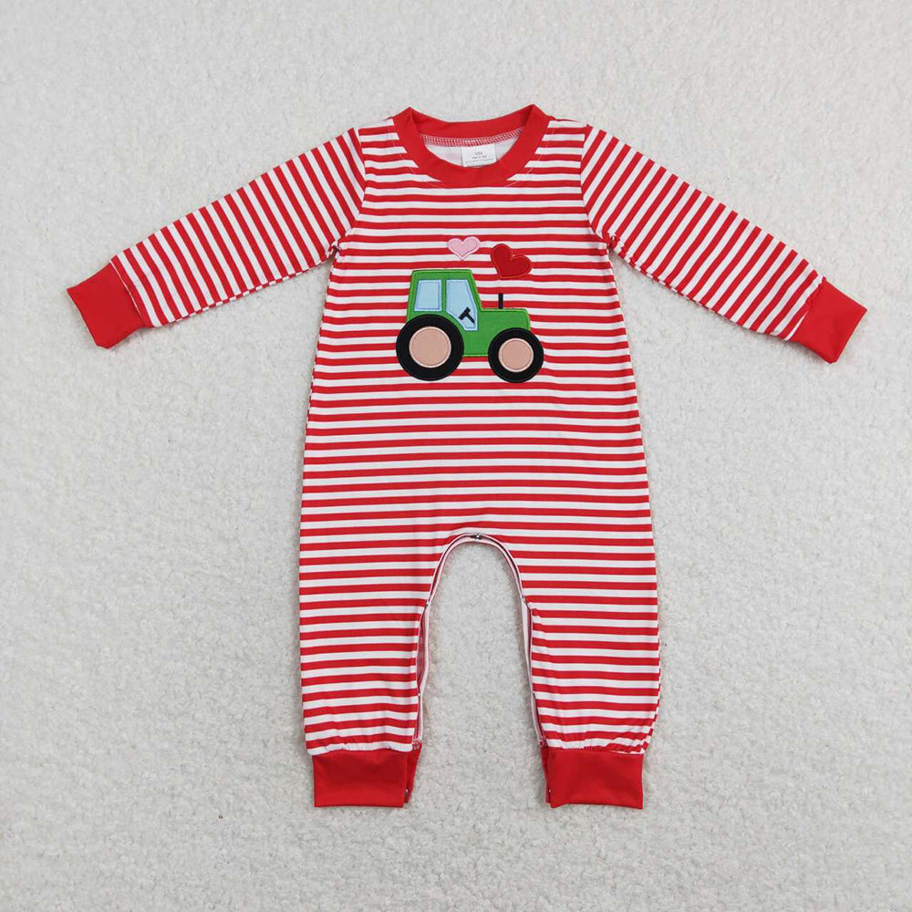 Baby Boy Girl Infant Long Sleeves Valentines Hearts Sibling Zipper Sleeper Romper