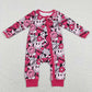 Baby Boy Girl Infant Long Sleeves Valentines Hearts Sibling Zipper Sleeper Romper