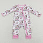 Baby Boy Girl Infant Long Sleeves Valentines Hearts Sibling Zipper Sleeper Romper