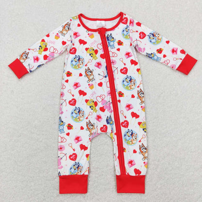 Baby Boy Girl Adult Valentine Dogs Hearts Sibling Family Romper Blanket Pajamas Set Clothes
