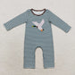 Baby Boy Infant Long Sleeves Embroidery Ducks Dogs Deer Romper Sibling Clothes RTS