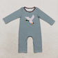 Baby Boy Long Sleeves Dogs Ducks Embroidery Sibling Hunting Romper Clothes RTS