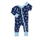 Baby Boy Long Sleeves Planes Blue Zipper Romper