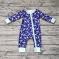 Baby Boy Long Sleeves Planes Blue Zipper Romper