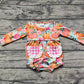 Baby Girl Long Sleeves Pumpkin Flower Pocket Romper