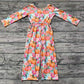 Baby Girl Long Sleeves Pumpkin Flower Pocket Jumpsuit