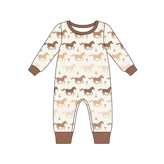 Pre-order Baby Boy Western Horse Long Sleeve Romper