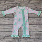 Baby Girl Long Sleeves Christmas Tree Pink Zipper Bamboo Romper