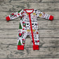 Baby Boy Infant Long Sleeves Christmas Cows Zipper Romper