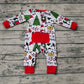 Baby Boy Infant Long Sleeves Christmas Cows Zipper Romper