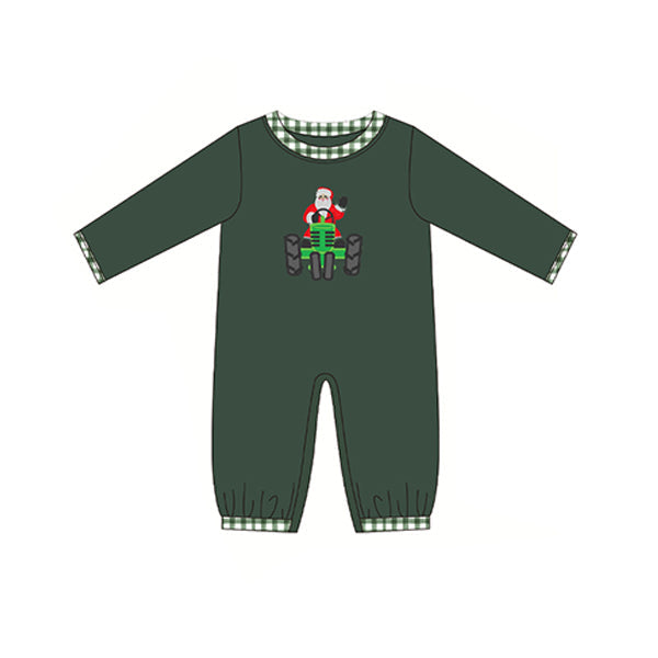 Pre-order Baby Infant Boys Christmas Santa Truck Long Sleeve Romper