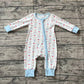 Baby Boy Long Sleeves Christmas Soldier Zipper Blue Bamboo Romper