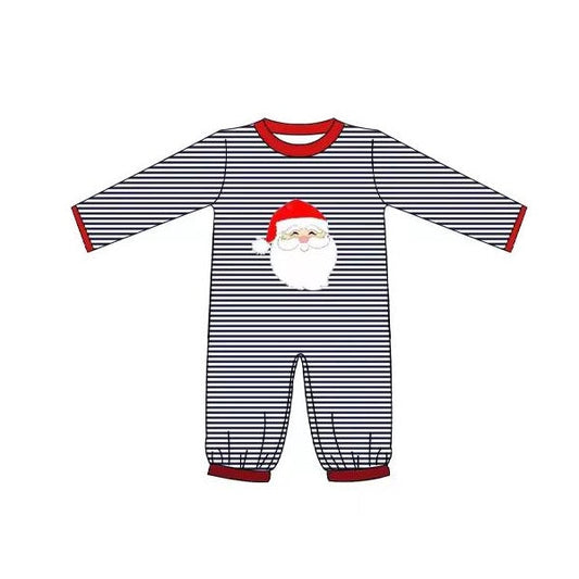 Pre-order Baby Boy Christmas Stripes Santa Christmas Romper