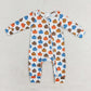 Baby Boy Girl Infant Long Sleeves Pumpkins Zipper Fall Romper Sibling Clothes RTS