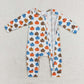 Baby Boy Girl Pumpkin Sibling Fall Bamboo Sleeper Zipper Romper