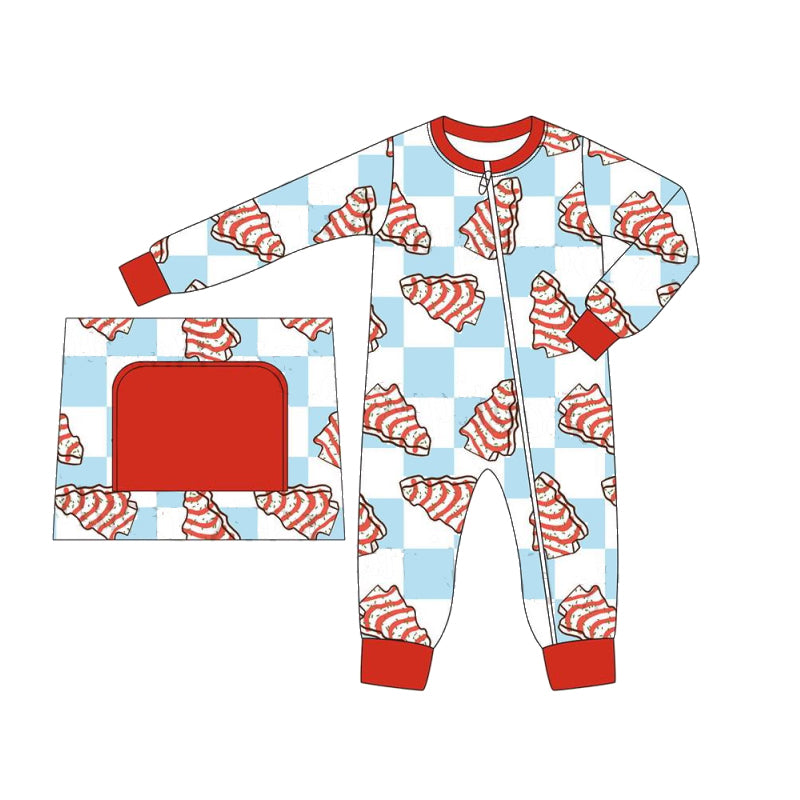 Pre-order Baby Boy Infant Christmas Tree Cake Zipper Romper