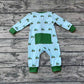 Baby Boy Infant Long Sleeves Tractors Zipper Bamboo Romper