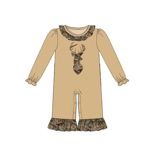 Pre-order Baby Girl Fall Camo Deer Long Sleeves Romper