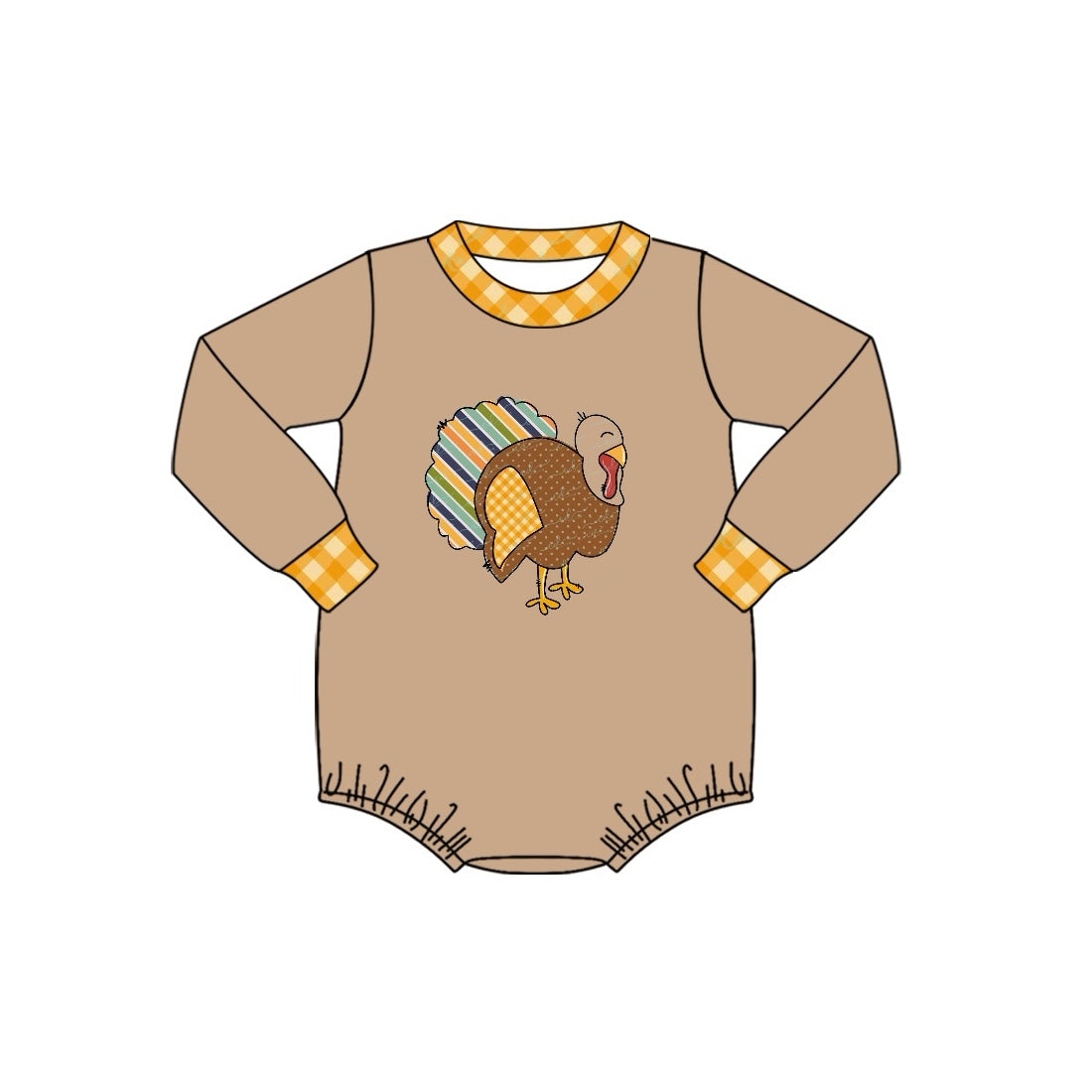 Pre-order Baby Boy Thanksgiving turkey Bubble Romper