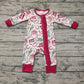 Baby Girl Long Sleeves Christmas Western Cactus Santa Zipper Bamboo Romper